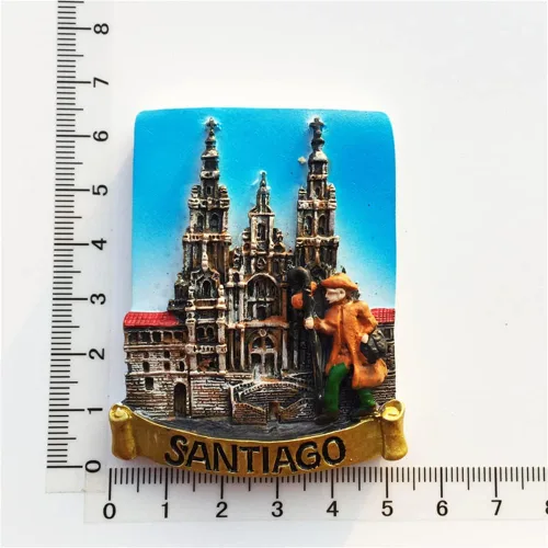 Vista 5 de Santiago Chile - Imán para nevera, recuerdo de viaje, decoración de nevera, calcomanía magnética 3D, colección artesanal