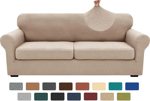 Vista 76 de XINEAGE Funda de diván para sofá en forma de L, fundas de sofá modular para mascotas, funda de asiento de sofá antideslizante lavable, fundas