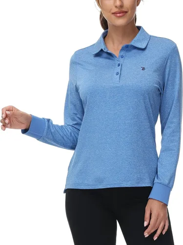 Vista 5 de Rdruko Polo de manga larga para mujer, camisetas deportivas casuales