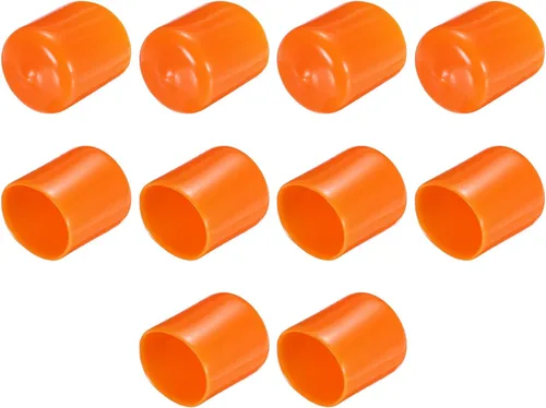 Vista 129 de uxcell 10 tapas de goma para extremos de 0.591 in de identificación, tapa de extremo redondo, protectores de rosca de tornillo, color negro