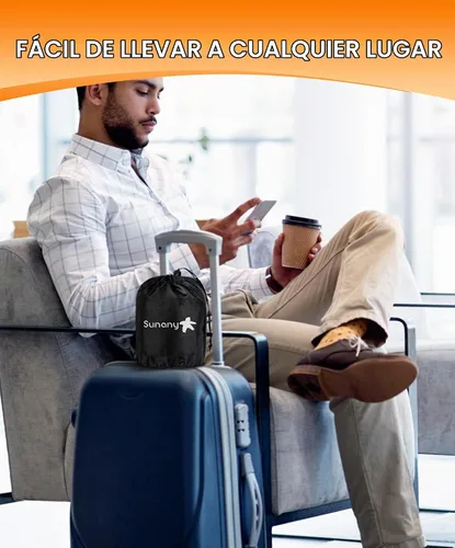 Vista 8 de Sunany Almohada de viaje, almohada de avión mejorada para vuelos largos, almohada inflable para el cuello utilizada para aviones, automóviles, Gris