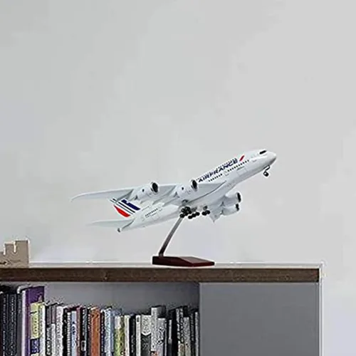 Vista 3 de Modelo de avión fundido a troquel a escala 1:160 con réplica de resina ligera, color blanco