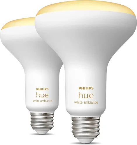 Vista 3 de PHILIPS Hue White Ambiance BR30 - Bombillas LED inteligentes (compatibles con Bluetooth) Hue Smart Dimmer Switch Bundle Controla tu iluminación