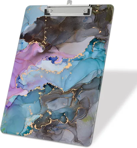 Vista 27 de Portapapeles de plástico A4, lindo portapapeles con clip tamaño carta estándar 9 x 12.5 pulgadas, decorativo para oficina para estudiantes, mujeres