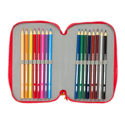 Vista 5 de Plumier Triple Mickey Mouse Clubhouse Good day Azul 12,5 x 19,5 x 5,5 cm 37 Piezas