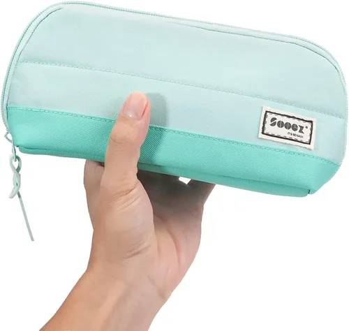 Vista 11 de Sooez - Estuche para lápices y bolígrafos de apertura ancha, estuche ligero y espacioso con cremallera, bolsa de papelería con bonito diseño