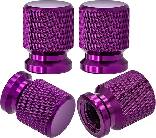 Vista 51 de 4 piezas de tapas de válvula de neumático con estilo púas, cubiertas de válvula de neumático universales de aleación de aluminio a prueba de polvo
