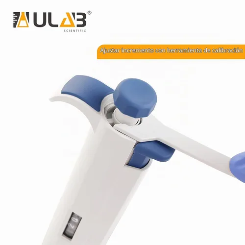 Vista 5 de ULAB Pipetador de un solo canal, micro pipetas de volumen ajustable, Vol.Range.0.1-2.5μl, ULH1015