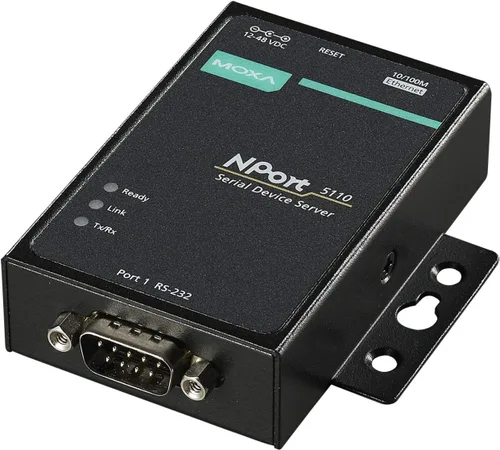 Vista 3 de MOXA Servidor de dispositivos serie de puertos NPort 5110-1, Ethernet 10/100, RS232, DB9 macho