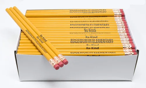 Vista 22 de Pencil Guy Lápices redondos impresos personalizados promocionales.-500 por caja Rosado