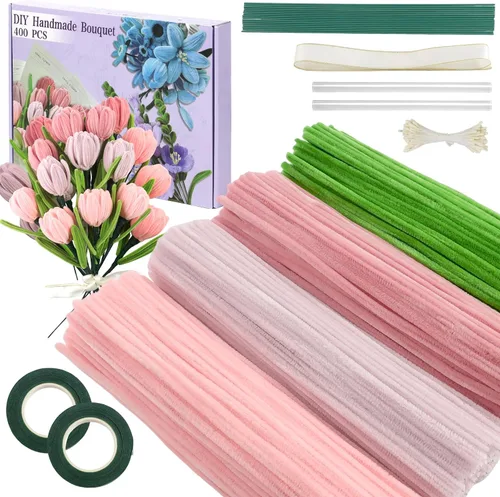 Vista 14 de 1000 piezas de limpiadores de tuberías para manualidades, kit de 18 colores surtidos