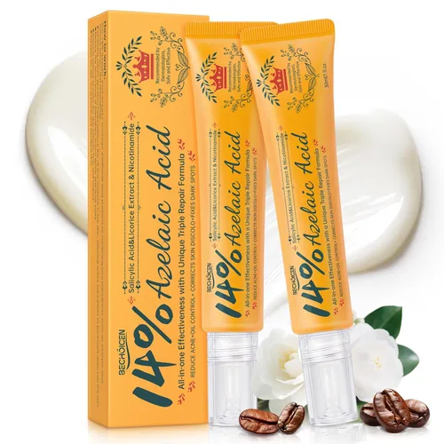 Vista 10 de BECHOICEN Crema para el acné de ácido azelaico al 14% para la cara, con niacinamida y ácido salicílico, unifica el tono de la piel y repara