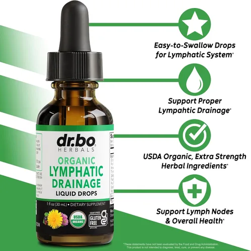Vista 2 de Gotas de Suplementos de Drenaje Linfático - Gotas Líquidas Orgánicas de Apoyo Linfático para Limpieza con Equinácea, Suplemento de Apoyo del Sistema