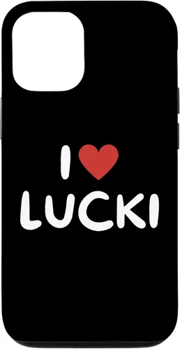 Vista 50 de Funda con corazón rojo para iPhone 16 I Love Lucki
