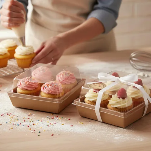 Vista 7 de 120 Cajas Pequeñas de Charcutería con Tapas Transparentes - Mini Cajas de Charcutería de Papel Desechable de 5 Pulgadas, Cajas de Postres