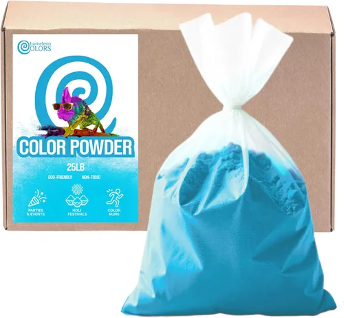 Vista 16 de Chameleon Colors Polvo de color de 25 libras, 1 paquete, color aguamarina vibrante, para 15-20 personas, apto para niños, no tóxico y sin gluten