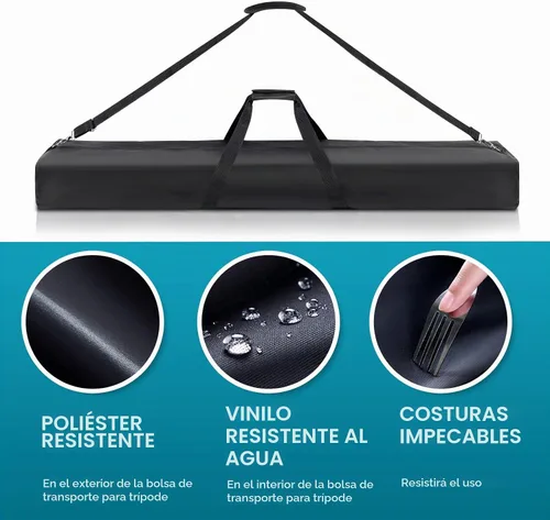 Vista 3 de Bolsa de transporte para trípode, funda de transporte de 25 pulgadas de largo para soportes de altavoces, soporte de luz/iluminación, postes