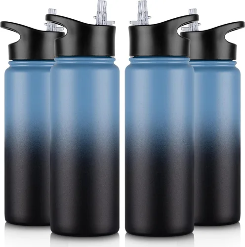 Vista 86 de Botella de agua aislada de 64 onzas con tapas de pajita y boquilla, jarra de agua de acero inoxidable de medio galón con mango de paracord, vacío