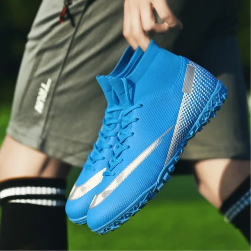 Vista 4 de HaloTeam Zapatos de fútbol para hombre, botas de fútbol profesionales de alta calidad, transpirables, para interiores y exteriores, TFAG