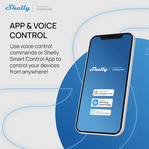 Vista 5 de Shelly 1 Gen3, interruptor de relé inteligente WiFi con contactos secos, 1 canal 16A, compatible con Alexa, Home Assistant, SmartThings y Google