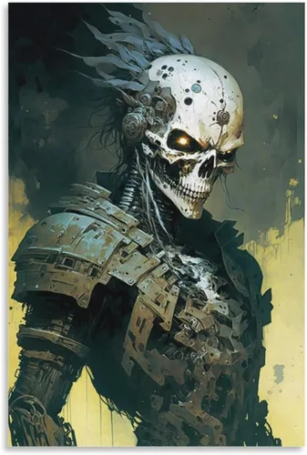 Vista 39 de HHGaoArt Lienzo gótico para pared, póster de fantasmas de Halloween, imagen espeluznante en lienzo