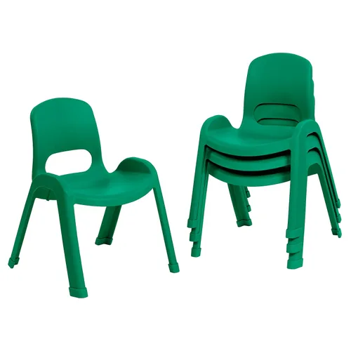 Vista 20 de ECR4Kids Silla apilable SitRight de plástico, 11 pulgadas, muebles de aula, negro, paquete de 4
