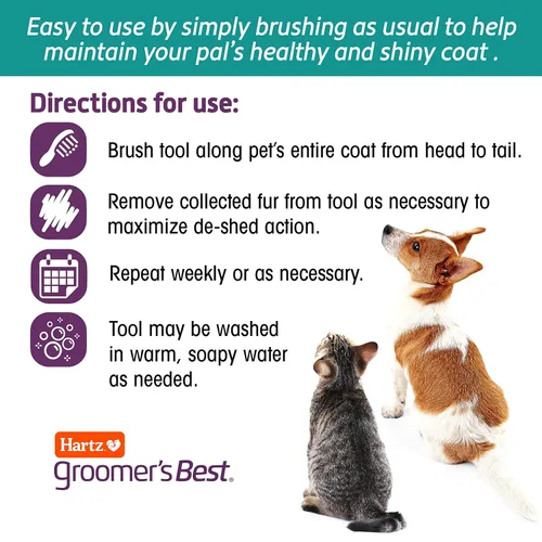 Vista 7 de Hartz Groomer's Best Fur Fetcher De-Shedder - Cepillo para perro, color negro