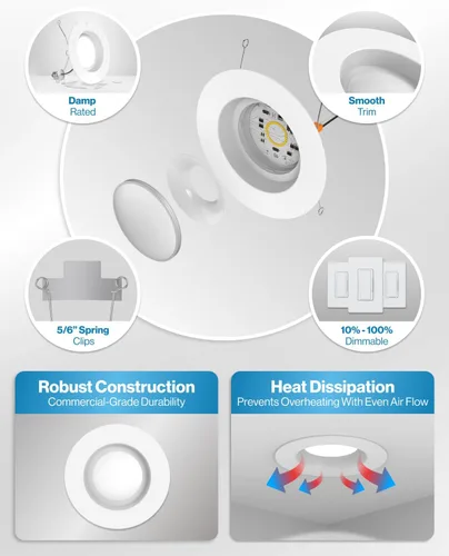 Vista 7 de Downlight - LED Empotrable de 5/6 Pulgadas Recorte Suave 965 LM 13W 16PK Multicolor