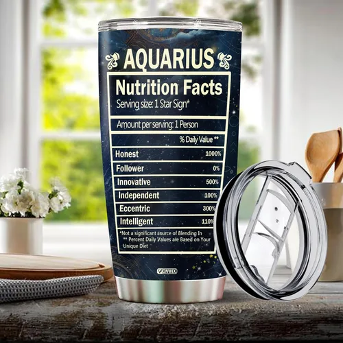 Vista 5 de Regalos personalizados de acuario para hombres, taza de café de acero inoxidable de 20 onzas, constelación del zodiaco, astrología, regalo