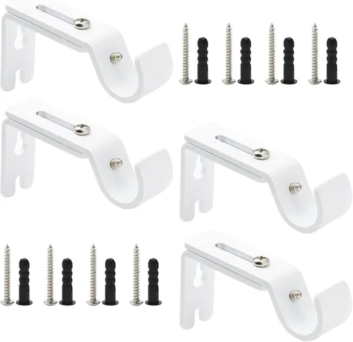 Vista 11 de 4 soportes ajustables para barra de cortina, 5/8-3/4 pulgadas Negro