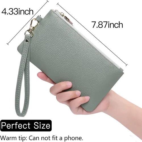 Vista 3 de GOIACII Carteras para mujer, bloqueo RFID, ultradelgadas, cuero real, tarjetero de crédito