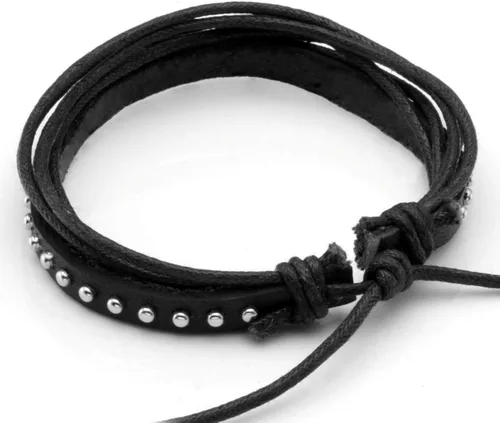 Vista 2 de Manfnee - Pulsera trenzada de cuero para hombres y mujeres ajustable