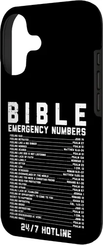 Vista 2 de Funda de regalo cristiana con versículos de números de emergencia bíblica para iPhone 17