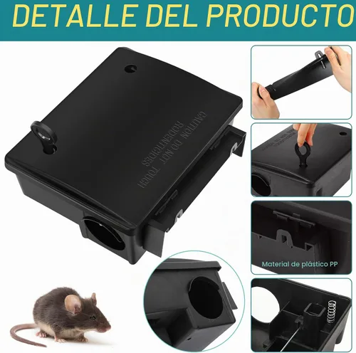 Vista 6 de Qualirey 12 paquetes de estaciones de cebo para ratas, trampas para Negro