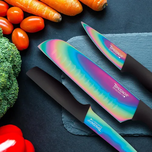 Vista 4 de Hampton Forge HMC01A656D Rainbow Titanium - Juego de cubiertos de 12 piezas - Multi