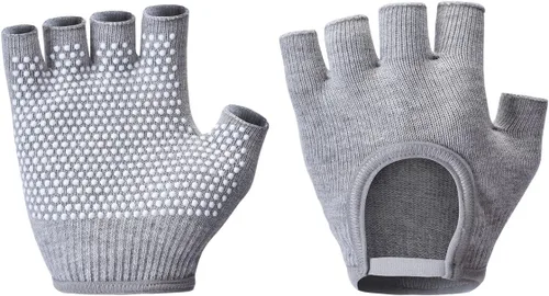 Vista 14 de Guantes de yoga antideslizantes sin dedos, ideales para pilates, barras, yoga de aire y entrenamientos de fitness, tela transpirable con agarre