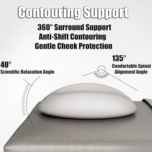 Vista 5 de OULIGET Almohada boca abajo para mesa de masaje, almohada de masaje facial de espuma viscoelástica, reposacabezas de spa de belleza, almohadilla