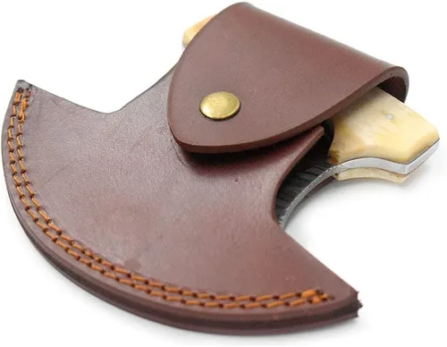 Vista 6 de Chef Kitchen Alaskan Ulu cuchillo Crescent Blade Bone Handle (DM)