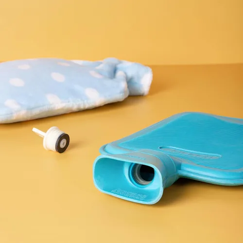 Vista 3 de HomeTop Botella de agua caliente o fría de goma clásica prémium con funda de forro polar suave Natural rubber hot water bottle,Long-lasting heat