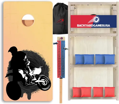 Vista 55 de CornholeGamesUSA Pro - Juego de tablas de Cornhole Fabricado en Estados Unidos Abedul báltico 3/4 Sin rebote Patas triples gruesas Dos