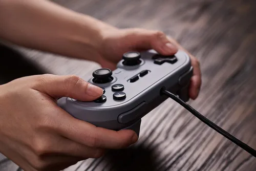 Vista 5 de 8Bitdo Pro 2 Wired Controller with Customize Back Buttons & Modifiable Vibration for Switch, Steam Deck, PC Windows and Raspberry Pi (Gray Edition)