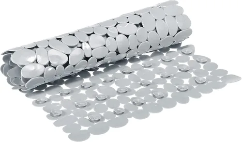 Vista 7 de uxcell Tapete de ducha para bañera, 27.5 x 14.2 pulgadas, tapete antideslizante de PVC con agujeros de drenaje, ventosas para bañera, color negro