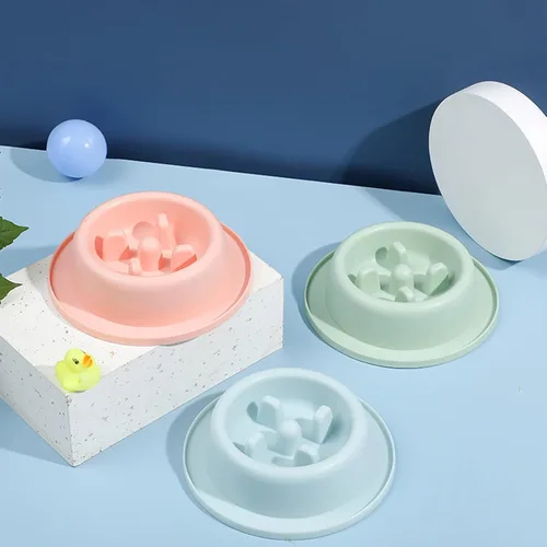 Vista 7 de Comedero lento para perros, cuenco redondo interactivo con forma divertida, cuencos para detener la asfixia para perros pequeños, comedero lento