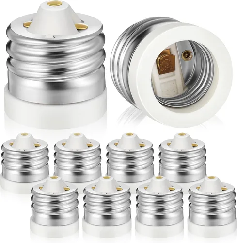 Vista 8 de 2 paquetes de convertidores de enchufe E39 a E26, Mogul de cerámica E39 a estándar mediano E26 base de tornillo convertidor de enchufe adaptador