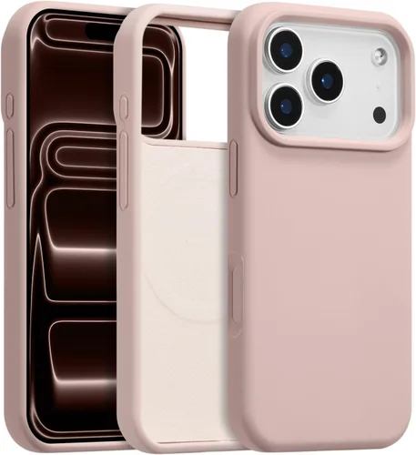 Vista 351 de Funda magnética de silicona para iPhone 13 Pro, color blanco antiguo [Compatible con Magsafe] [Forro de microfibra suave antiarañazos], funda