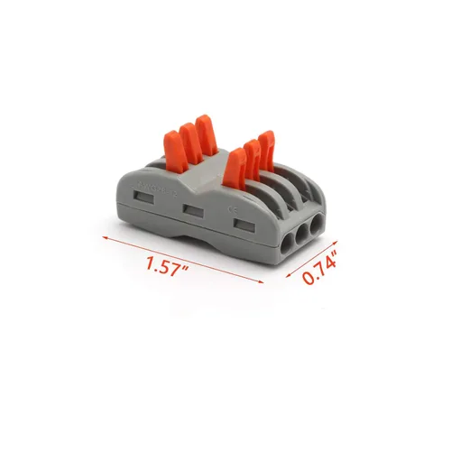 Vista 2 de x xotic tech 10 conectores de cable de palanca de empuje de 3 en 3 salidas, conectores compactos de cable de empuje de 3 circuitos, cables de 28 a