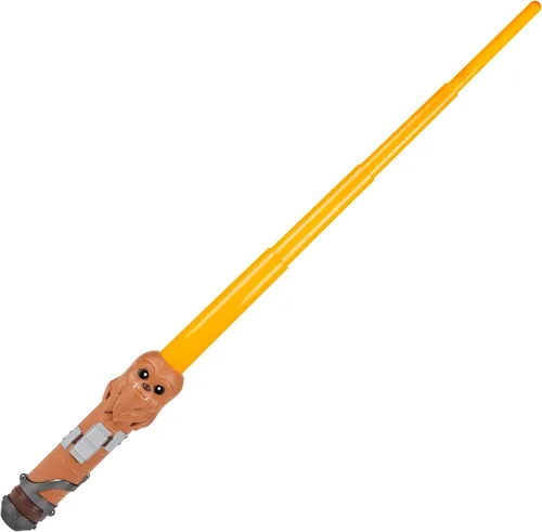 Vista 2 de STAR WARS Escuadrón de sable de luz Chewbacca, sable de luz amarillo extensible, juguetes para niños y niñas de 4 años