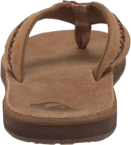 Vista 3 de Quiksilver Men's Carver Leather Flip Flop Sandal
