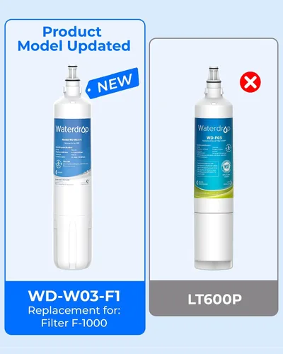 Vista 6 de Waterdrop Filtro de agua F-1000, repuesto para filtro InSinkErator® F-1000 F-2000 y AquaPure AP Easy C-Complete, 500 galones, reduce el cloro