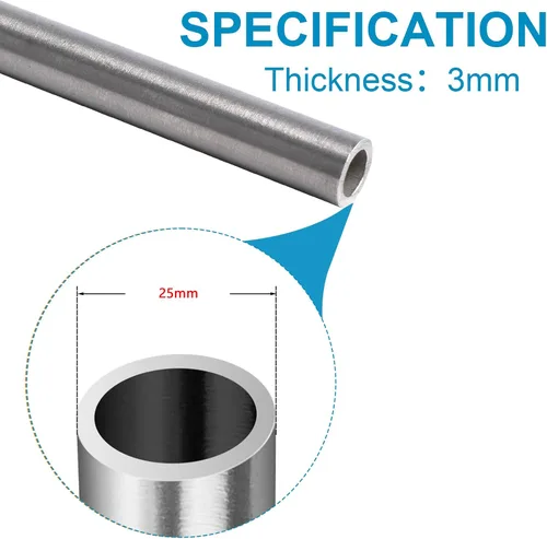 Vista 2 de Vigorous 63.5mm DE x 1 pie. Tubo de acero inoxidable 304, tubería de acero inoxidable sin costuras, tubo de metal redondo para manualidades DIY